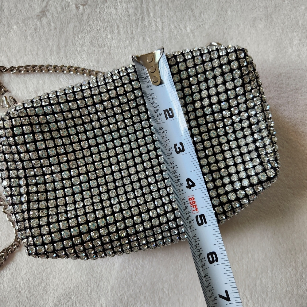 NEW! Madison West Silver Rhinestone Women Bag - Picture 8 of 10